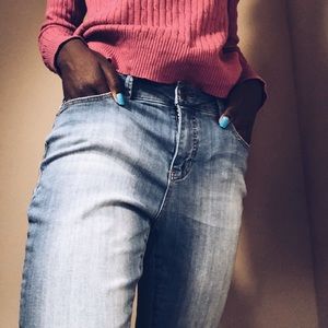 stitched mom jeans